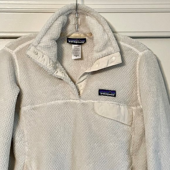 Patagonia Re Tool Snap -T Pullover Jacket Cream Polortec Thermal Pro Fleece XS - Picture 8 of 14